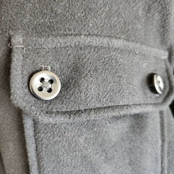 Men's wool jacket structure black button zip up XXL Excellent condition - Picture 4 of 6